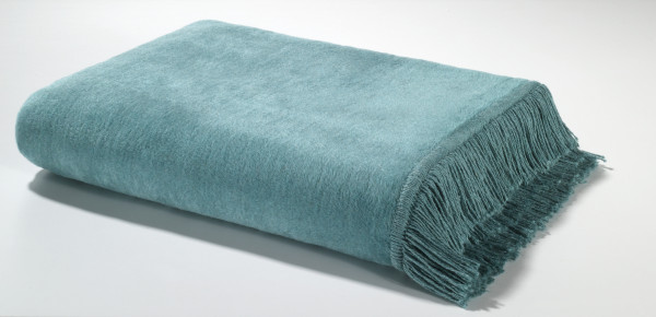 Plaid FRANSEN in lagune aus Mischgewebe