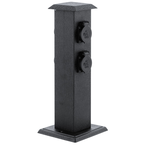 Garten-Steckdosensäule PARK 4 in schwarz aus Stahl