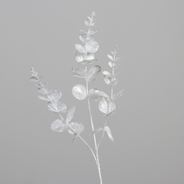 Kunstpflanze EUKALYPTUSZWEIG in weiß aus Kunststoff