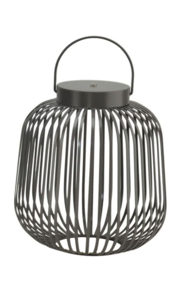 Laterne LED LUNARO in grau aus Metall