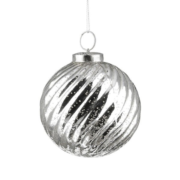 Christbaumschmuck Hänger ABBY in silberfarben aus Glas