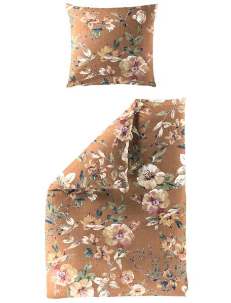Bettwäsche Mako-Satin safran aus Baumwolle