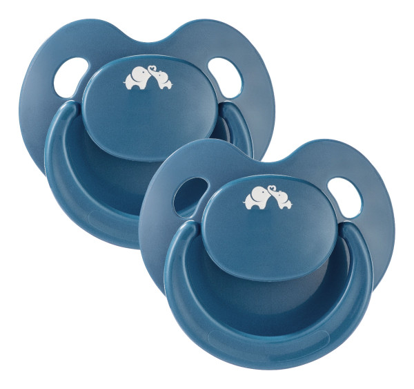 Beruhigungssauger 2er-Set in blau aus Silikon