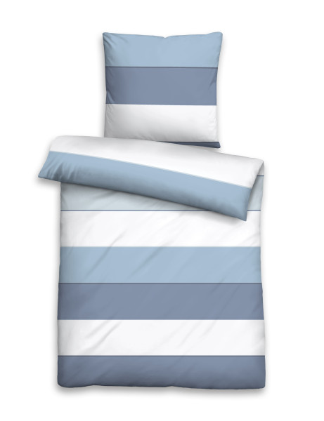 Bettwäsche SATIN taubenblau in taubenblau aus Baumwolle