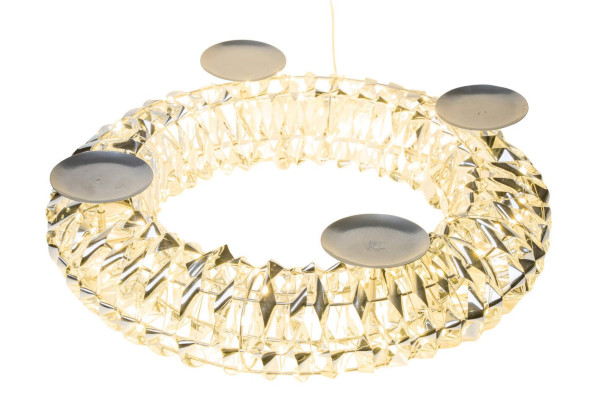 Adventkranz LED in silberfarben aus Metall