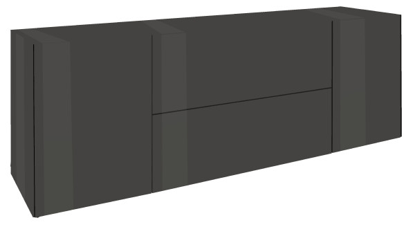 Lowboard MACKENZIE in  anthrazit glanz aus Glas