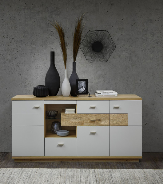 Sideboard VAN COUVER in lichtgrau aus Dekor