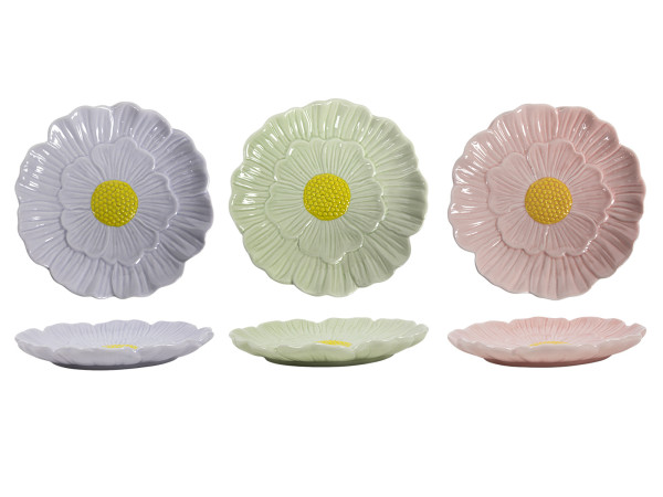 Dessertteller FLOWER in mehrfarbig aus Keramik