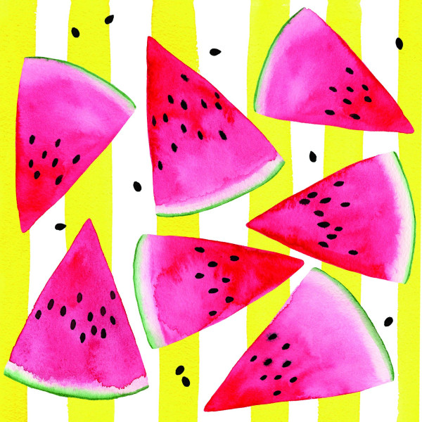 Servietten MELON & STRIPE in bunt aus Papier