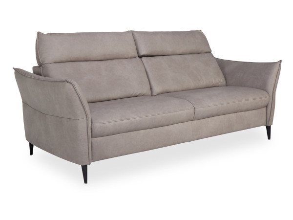 Sofa 3 Sitzer Rolf Weber HOJA in Kieselgrau aus Leder