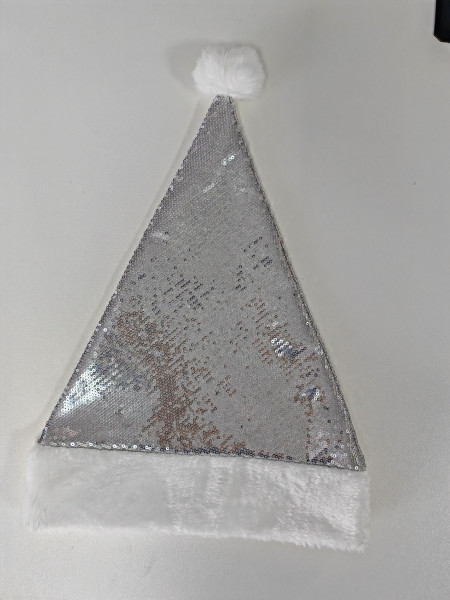 Mütze PAILLETTEN in silberfarben aus Stoff