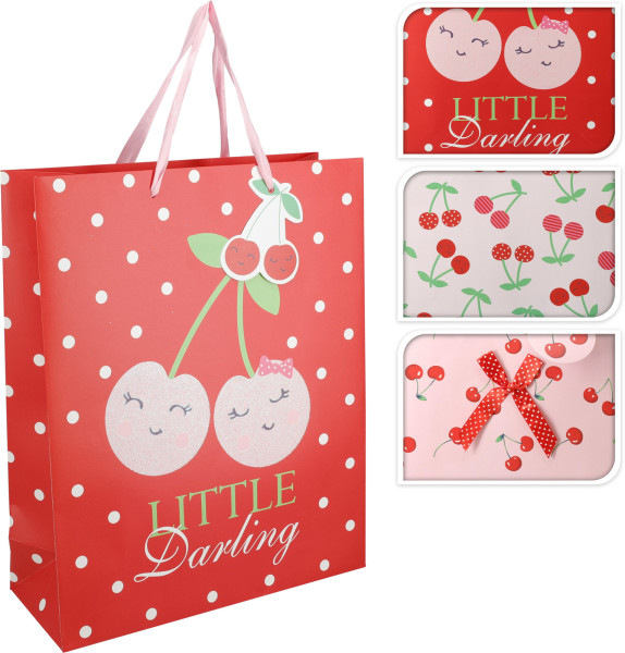 Geschenktasche CHERRY in rot aus Papier