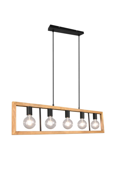 Pendelleuchte AGRA in schwarz aus Materialmix