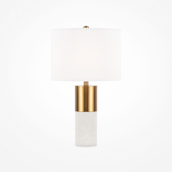 Tischleuchte BIANCO in messingfarben aus Materialmix