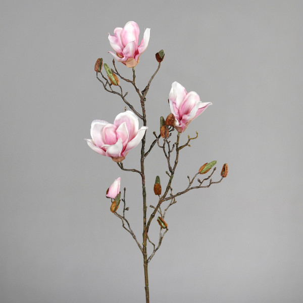 Kunstblume Magnolienzweig in weiß/pink aus Kunststoff