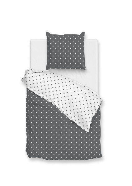 Bettwäsche PUNTA DI COTONE in grau aus Baumwolle