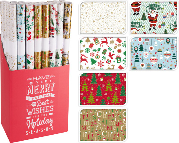 Geschenkpapier X-MAS in mehrfarbig aus Papier