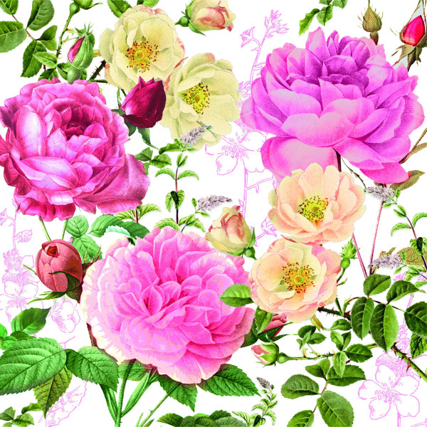 Servietten ROSALIE in bunt aus Papier