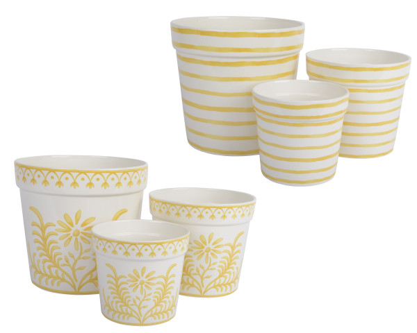 Übertopf in weiß aus Dolomit