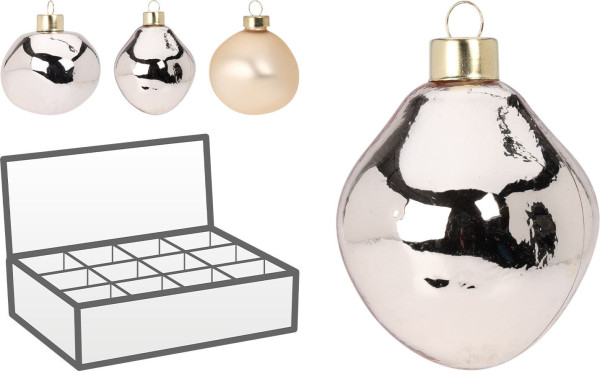 Weihnachtskugel ORGANIC in champagner aus Glas