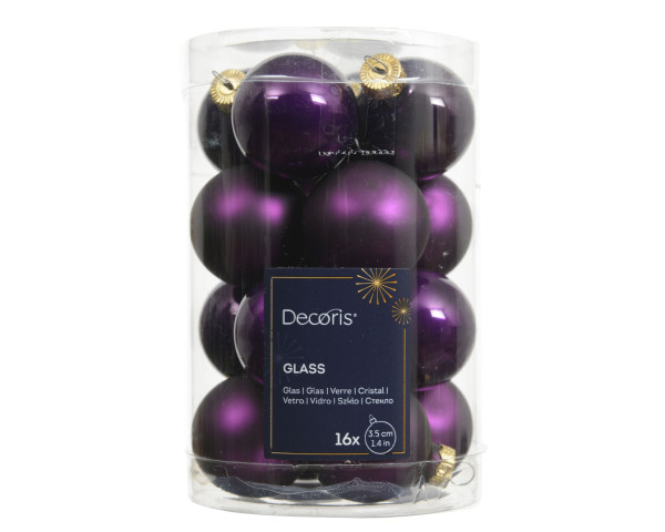 Weihnachtskugel-Box FEIGE in lila aus Glas