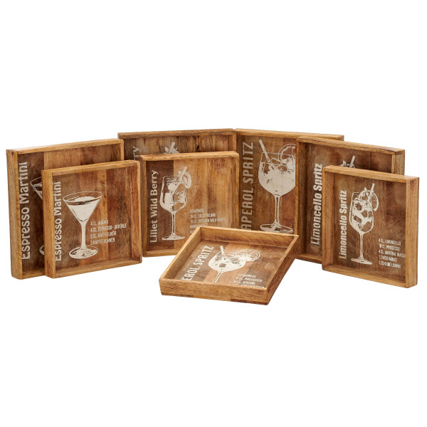Tablett COCKTAIL in natur aus Holz