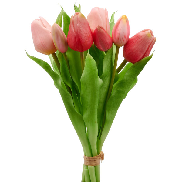 Kunstblume Tulpenbund in rosa aus Kunststoff