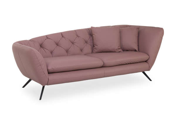 Recamiere CHARLSTON in Altrosa aus Leder