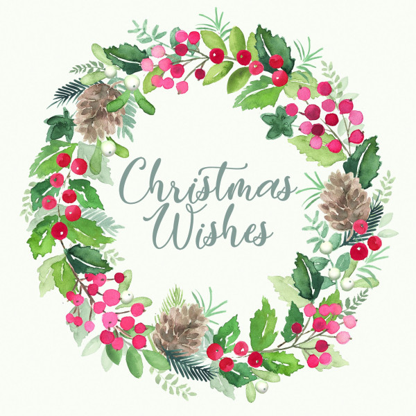 Servietten MERRY WREATH in mehrfarbig aus Papier