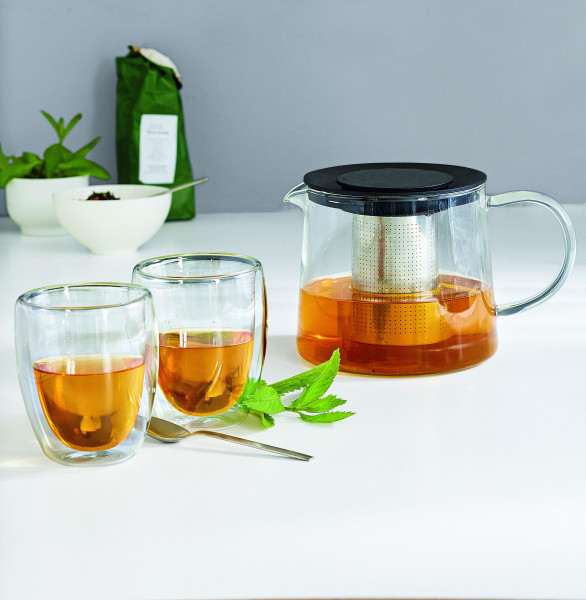 Doppelwandbecher LEONARDO in transparent aus Glas