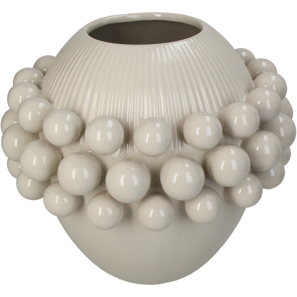 Vase BALL in Ivory aus Steingut