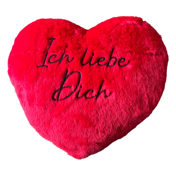 Kissen ICH LIEBE DICH in rot aus Polyester