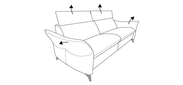 Sofa 3 Sitzer MAINSTADT in dunkelgrau aus Leder