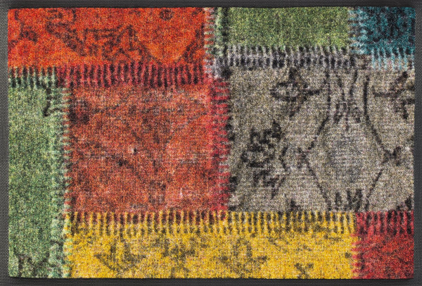 Fußmatte VINTAGE Patches in mehrfarbig aus Polyamid