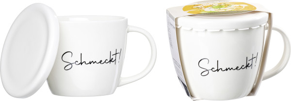 Suppentasse SOPPA in weiß/schwarz aus Porzellan