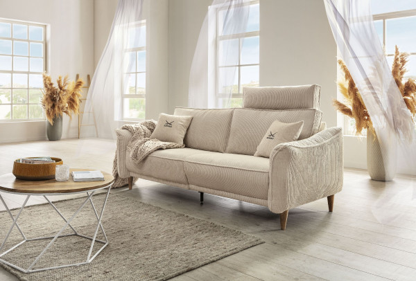Sofa SANSIBAR 3 Sitzer SALTUM in cream aus Stoff