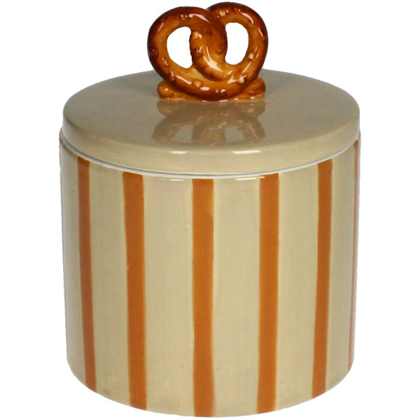 Vorratsdose BRETZEL in braun aus Dolomit