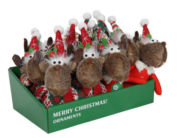 Dekofigur RENTIER in blau aus Edelstahl