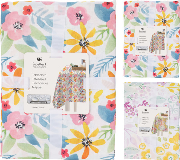 Tischdecke BLUMEN in mehrfarbig aus Polyester