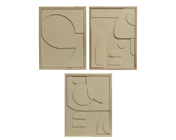 Wanddeko CARPO in beige aus Holz