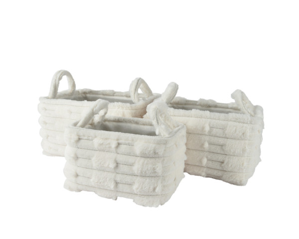 Korb TEDDY weiss in weiß aus Polyester