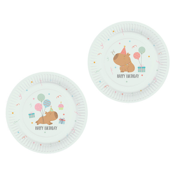 Pappteller-Set CAPYBARA in mehrfarbig aus Papier