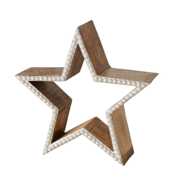 Aufsteller Stern BERLIAN in weiß aus Materialmix