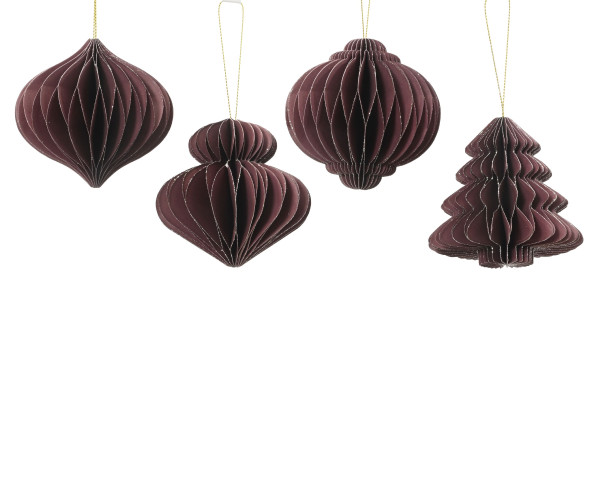 Christbaumschmuck Hänger ORNAMENT in braun aus Papier