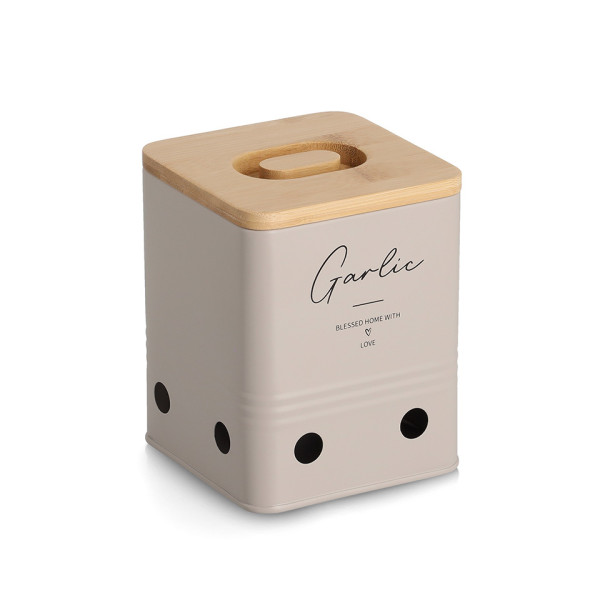 Vorratsdose GARLIC in Greige aus Materialmix