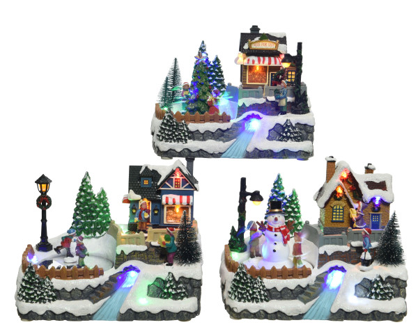 Dekoobjekt LED X-MAS LANDSCAPE in mehrfarbig aus Kunststoff
