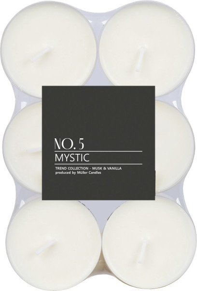 Maxi-Duftteelichter-Set MYSTIC in schwarz aus Wachs