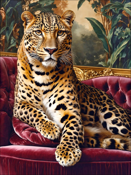 Keilrahmenbild BIG CAT in mehrfarbig aus Holz