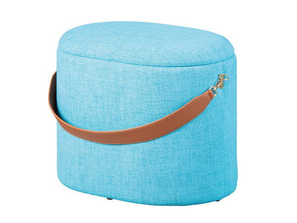 Hocker DILIA in blau aus Stoff