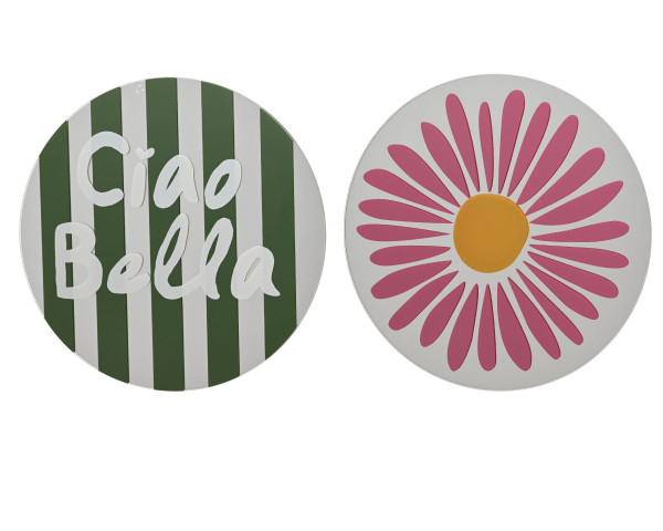 Untersetzer Spiegel in mehrfarbig aus Glas